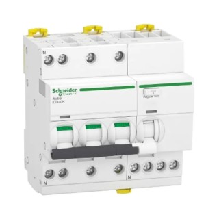 Schneider Electric Residual Current Circuit Breaker with Overload Protection, 16A Current Rating, 3-Pole, 30 mA Trip A9DK1716
