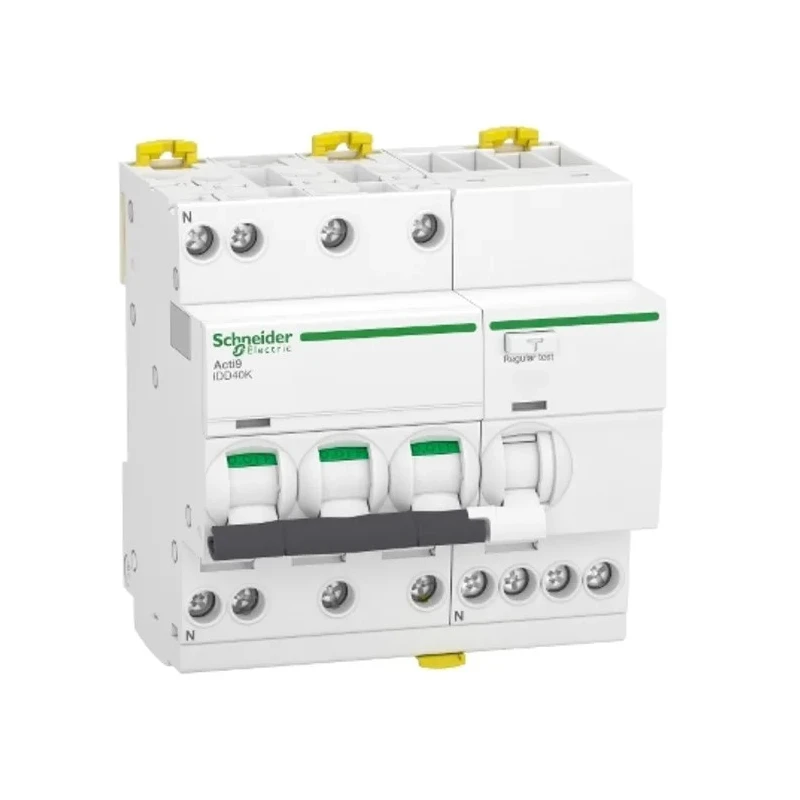 Schneider Electric Residual Current Circuit Breaker with Overload Protection, 40A Current Rating, 3-Pole, 30 mA Trip A9DK1740