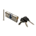 ABUS Brass Euro Cylinder Lock, Nickel Finish, Overall Length 80mm 91338