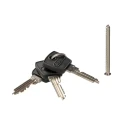 ABUS Brass Euro Cylinder Lock, Nickel Finish, Overall Length 80mm 91338