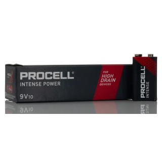 Duracell Procell Intense Alkaline 9V Battery 628mAh 48.5mm x 17.5mm Snap Termination 10 Pack 5000394137097