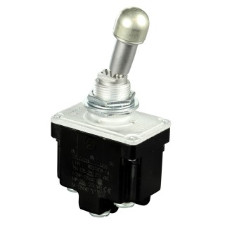 Honeywell Technologies Toggle Switch, Bushing Mount, Latching, DPDT, Screw Terminal, 28 V dc, 125 V ac 2TL1-12A
