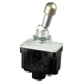 Honeywell Technologies Toggle Switch, Bushing Mount, Latching, DPDT, Screw Terminal, 28 V dc, 125 V ac 2TL1-3F
