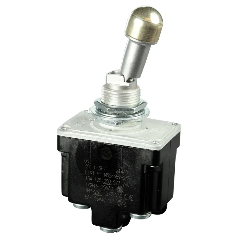 Honeywell Technologies Toggle Switch, Bushing Mount, Latching, DPDT, Screw Terminal, 28 V dc, 125 V ac 2TL1-3F