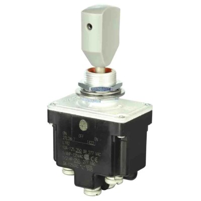 Honeywell Technologies Toggle Switch, Bushing Mount, On-Off-On, DPDT, Screw Terminal, 28 V dc, 125 V ac 2TL28-1