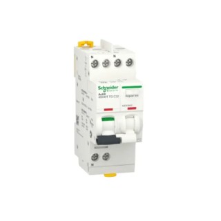 Schneider Electric Residual Current Circuit Breaker with Overload Protection, 32A Current Rating, 1-Pole, 30 mA Trip A9DV2632