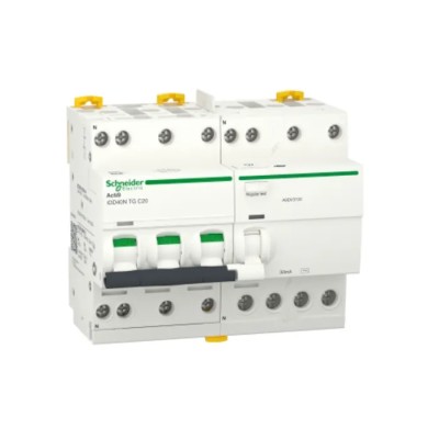 Schneider Electric Residual Current Circuit Breaker with Overload Protection 20A Current Rating 3-Pole 30 mA Trip A9DV3720