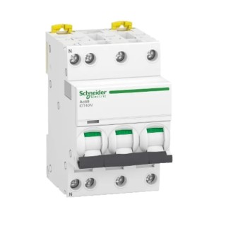 Schneider Electric Acti9 iDT40N Miniature Circuit Breaker 3+N-Pole 25A Type C 400V AC 6000A Breaking Capacity A9P24725