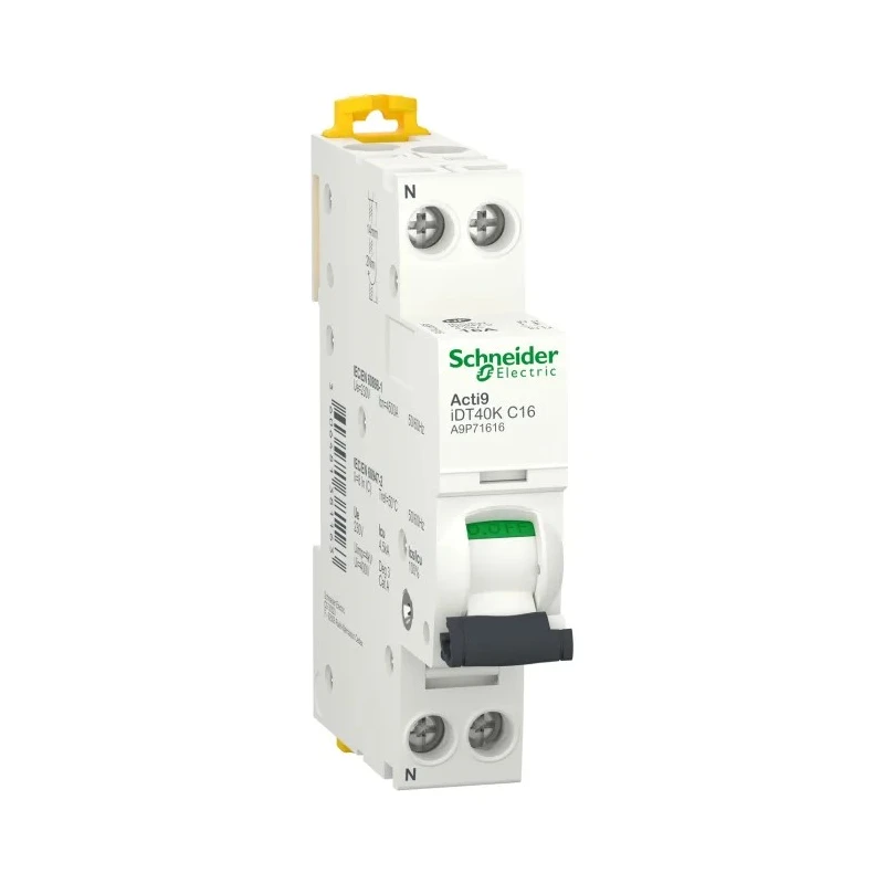 Schneider Electric Miniature Circuit Breaker 1-Pole 16A Type C 230V AC 4.5kA Breaking Capacity A9P71616