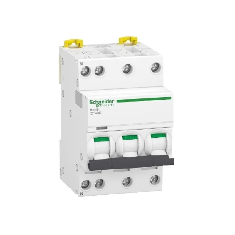 Schneider Electric Acti9 Acti9 iDT40K Miniature Circuit Breaker, 3+N-Pole, 10A, Type C, 400V AC, 4500A Breaking A9P71710