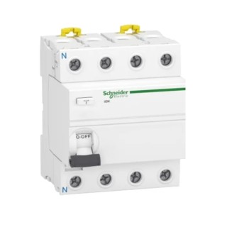 Schneider Electric Residual Current Circuit Breaker Acti9 iIDK Series, 25A, 4-Pole, 30 mA, Type AC, 500 A, 240V AC Acti9