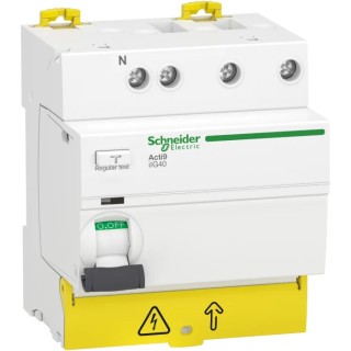 Schneider Electric Acti9 iIG40 Series Residual Current Circuit Breaker 63A, 3+N-Pole, 30mA, Type AC, 1500A, 415V A9R67763