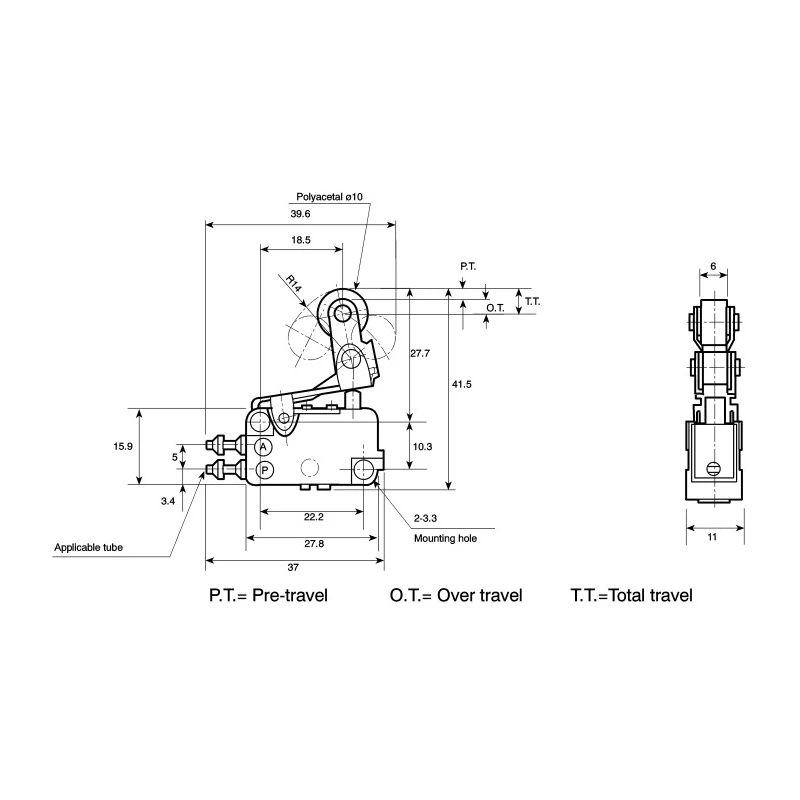 SMC Roller Lever Pneumatic Manual Control Valve VM1000 Series, III B 