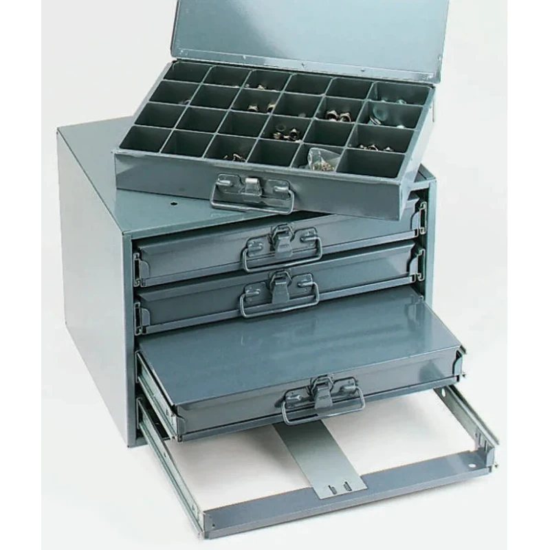 Durham 32 Cell Grey Steel Compartment Box 76mm x 457mm x 304mm 303-4719