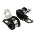 JCS 8 mm ID Black Rubber Coated 304 Stainless Steel P-Clip PCSR8RS