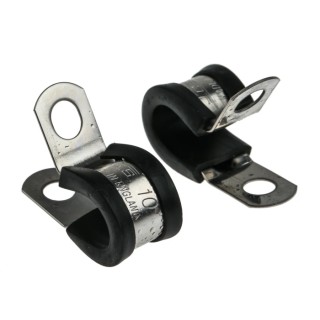 JCS 8 mm ID Black Rubber Coated 304 Stainless Steel P-Clip PCSR8RS