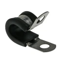 JCS 8 mm ID Black Rubber Coated 304 Stainless Steel P-Clip PCSR8RS