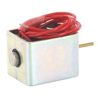 Mecalectro Linear Solenoid Push Type 12V DC 4W Continuous Duty 6mm Stroke 27mm x 22mm x 20mm 8.M11 AA 62 12 VCC 100%