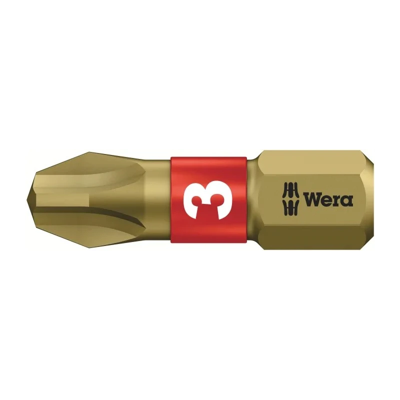 Wera Screwdriver Bit Phillips PH3 1/4 in Drive Chrome Vanadium Steel 05056414001