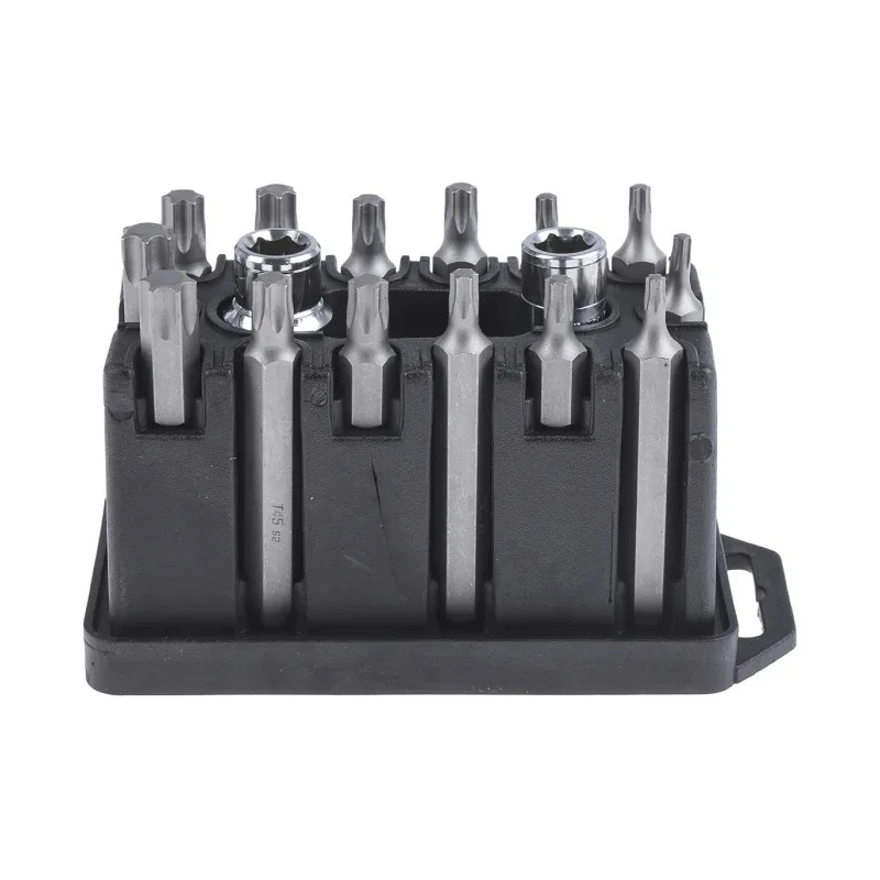 RS PRO Torx Screwdriver Bit Set 16 Pieces, S2 Steel, Sizes T20 to T55, 75mm Length, 1/2 in Drive 213-0945