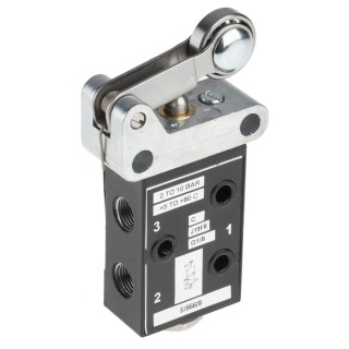 Norgren Roller Pneumatic Manual Control Valve S666 Series, G 1/8, 3/2 Function, 10 bar, 197L/min Flow Rate, Die S/666/83/R