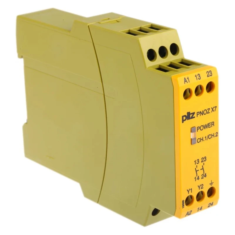 Pilz Safety Relay PNOZ X7, 230V AC, 2 Safety Contacts, 1 Auxiliary Contact, DIN Rail Mount 774056