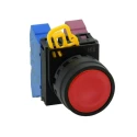 Idec Black Maintained Push Button Head 22 mm Cutout, Plastic, IP67 IP69K YW1B