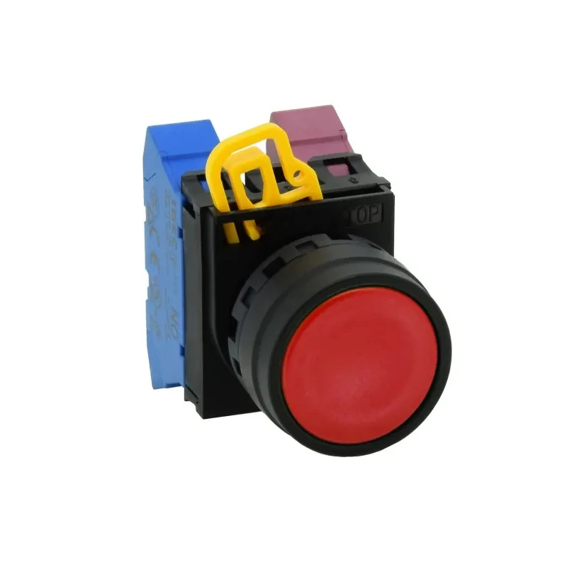 Idec Black Maintained Push Button Head 22 mm Cutout, Plastic, IP67 IP69K YW1B
