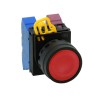 Idec Black Maintained Push Button Head 22 mm Cutout, Plastic, IP67 IP69K YW1B