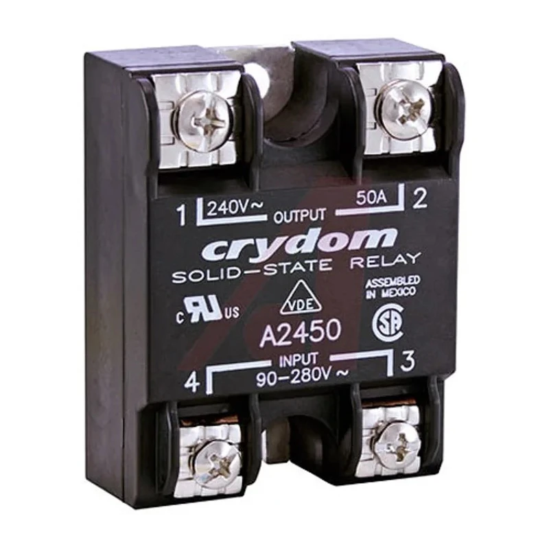 Crydom 1 Series Solid State Relay, 50 A Load Current, Panel Mount, 280 Vrms Load Voltage, 280Vrms Control A2450PG