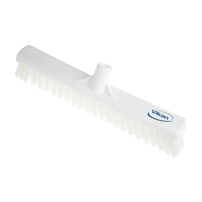 Vikan Broom White Push Broom with Polyethylene Terephthalate Bristles for Wet and Dry Areas 31795