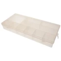 RS PRO 10 Cell Transparent Polypropylene Compartment Box 50 mm x 338 mm x 153 mm 435-0208