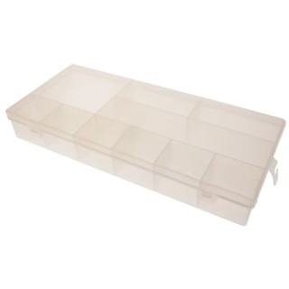 RS PRO 10 Cell Transparent Polypropylene Compartment Box 50 mm x 338 mm x 153 mm 435-0208