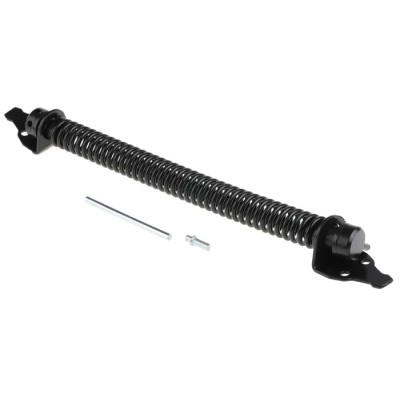 RS PRO Steel Gate Spring, 254 mm, Steel Material, Black Epoxy Finish, Adjustable Tension 436-0570