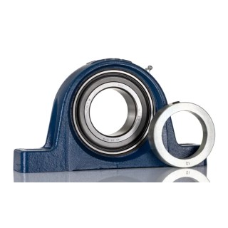 SKF Pillow Block Bearing, Cast Iron Housing, 60 mm Inside Diameter, Eccentric Locking Collar, 3400 rpm Limiting SY 60 FM