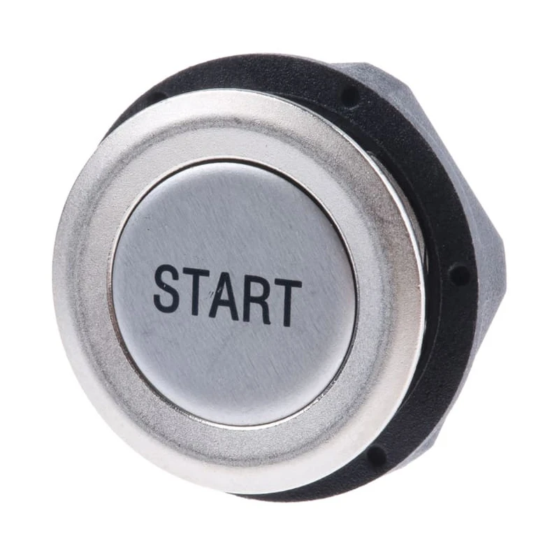 Schurter Push Button Switch Off-On PCB Mount Silver Actuator 19 mm Cutout SPST 48V dc 28V ac 1241.2805.072