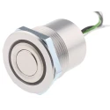 Schurter MCS 30 Series Illuminated Push Button Switch, Latching, Panel Mount, 22.2 mm Cutout, SPST, Green LED 1241.6401