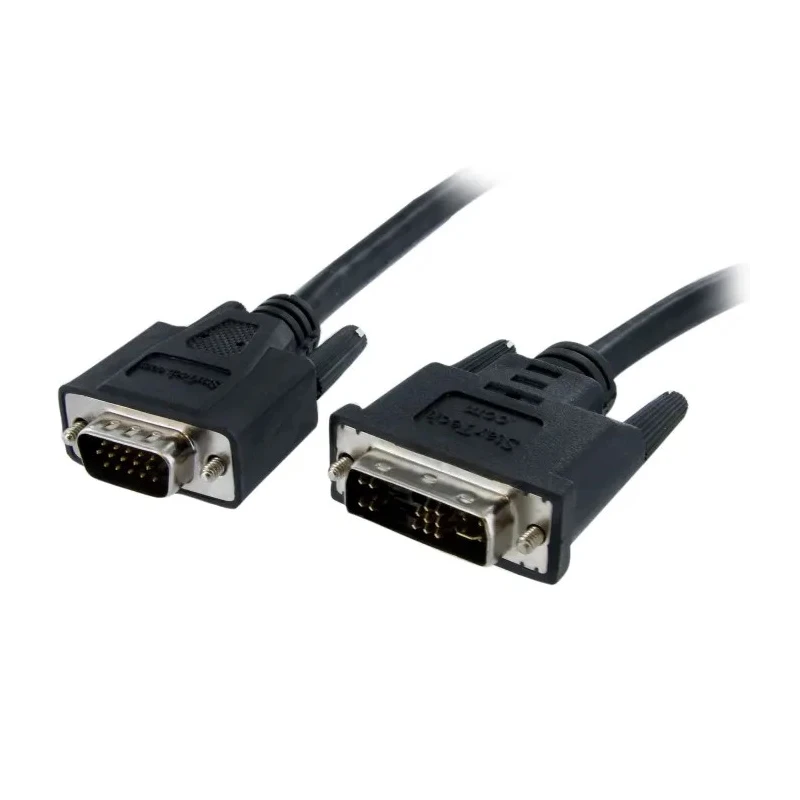 StarTech.com Male DVI-A, VGA to Male Cable 2 m Black Polyvinyl Chloride DVIVGAMM2M