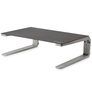 StarTech.com Adjustable Monitor Riser Stand 125mm Height Aluminum Black Silver MONSTND