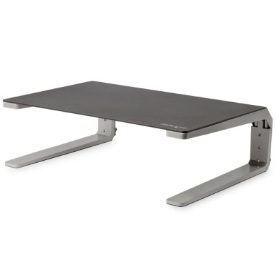 StarTech.com Adjustable Monitor Riser Stand 125mm Height Aluminum Black Silver MONSTND