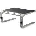 StarTech.com Adjustable Monitor Riser Stand 125mm Height Aluminum Black Silver MONSTND