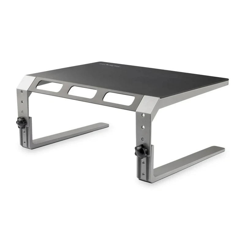 StarTech.com Adjustable Monitor Riser Stand 125mm Height Aluminum Black Silver MONSTND