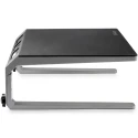 StarTech.com Adjustable Monitor Riser Stand 125mm Height Aluminum Black Silver MONSTND