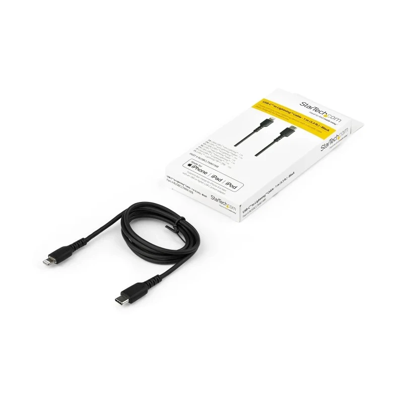 StarTech.com USB 2.0 Male USB Type C to Male Lightning Connector Cable Black 1m RUSBCLTMM1MB