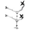 StarTech.com Silver Desk Mount Monitor Arm, 11kg Max Load, VESA 75x75 & 100x100, Height Adjustable to 910mm ARMQUADPS