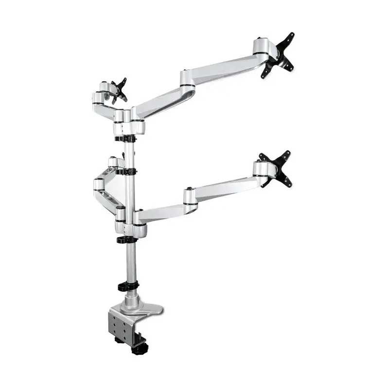 StarTech.com Silver Desk Mount Monitor Arm, 11kg Max Load, VESA 75x75 & 100x100, Height Adjustable to 910mm ARMQUADPS