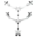 StarTech.com Silver Desk Mount Monitor Arm, 11kg Max Load, VESA 75x75 & 100x100, Height Adjustable to 910mm ARMQUADPS