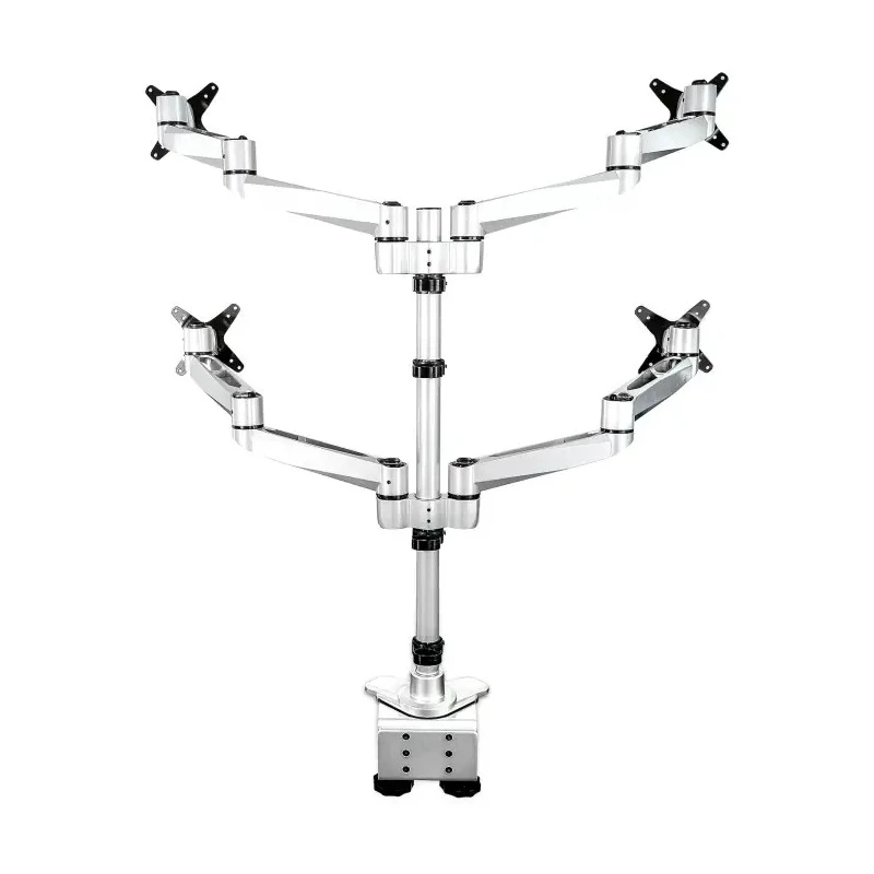StarTech.com Silver Desk Mount Monitor Arm, 11kg Max Load, VESA 75x75 & 100x100, Height Adjustable to 910mm ARMQUADPS