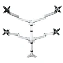StarTech.com Silver Desk Mount Monitor Arm, 11kg Max Load, VESA 75x75 & 100x100, Height Adjustable to 910mm ARMQUADPS