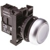 Eaton RMQ Titan M22 Series White Momentary Push Button Head, 22 mm Cutout, IP69K 78639206 M22-DL-W+M22-A+M22-LED-W
